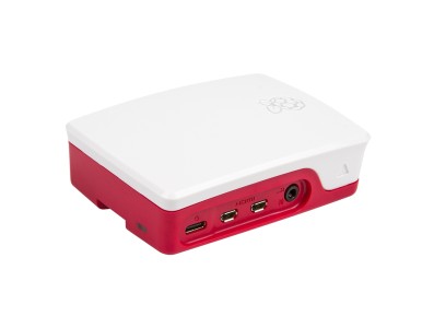 Gabinete oficial para Raspberry Pi 4B em ABS vermelho e branco - Imagem 3