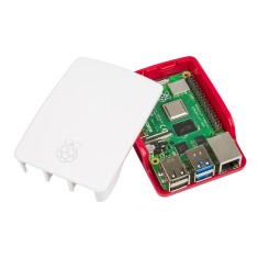 Gabinete oficial para Raspberry Pi 4B em ABS vermelho e branco
