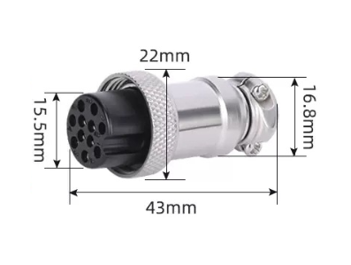 Conector circular GX20 f&ecirc;mea 14 pinos - Imagem 1