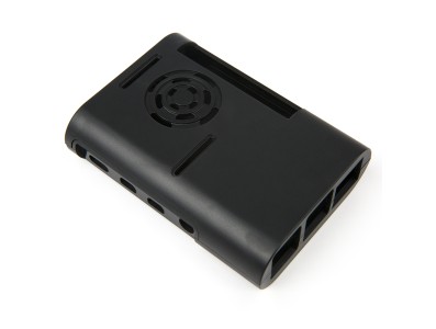 Gabinete preto em ABS largo com porta GPIO de 40 pinos e suporte para instala&ccedil;&atilde;o de ventoinhas 3007 para Raspberry Pi 4B - Imagem 5