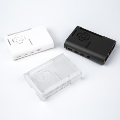 Gabinete ABS branco amplo com porta GPIO de 40 pinos para Raspberry Pi 4B, suporta ventiladores 3007 instalados