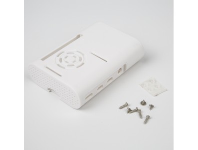 Gabinete ABS branco amplo com porta GPIO de 40 pinos para Raspberry Pi 4B, suporta ventiladores 3007 instalados - Imagem 4
