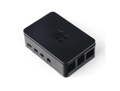 Gabinete em pl&aacute;stico ABS preto com logo para Raspberry Pi 4B - Imagem 2
