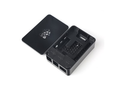 Gabinete em pl&aacute;stico ABS preto com logo para Raspberry Pi 4B - Imagem 5