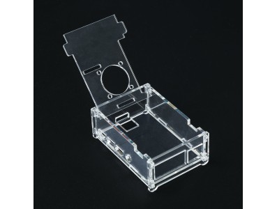 Gabinete acr&iacute;lico transparente para Raspberry Pi 4B com suporte para ventoinhas modelo 3007/3010 - Imagem 3