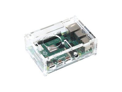 Gabinete acr&iacute;lico transparente para Raspberry Pi 4B com suporte para ventoinhas modelo 3007/3010 - Imagem 1