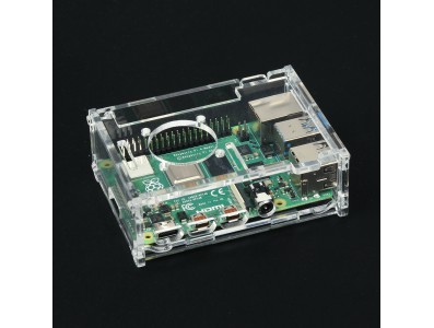 Gabinete acr&iacute;lico transparente para Raspberry Pi 4B com suporte para ventoinhas modelo 3007/3010 - Imagem 6