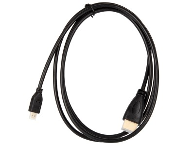 Cabo Micro HDMI para HDMI 1,5 m preto com condutor em a&ccedil;o revestido de cobre para Raspberry Pi 4B/Pi 5 - Imagem 1