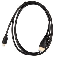 Cabo Micro HDMI para HDMI 1,5 m preto com condutor em a&ccedil;o revestido de cobre para Raspberry Pi 4B/Pi 5
