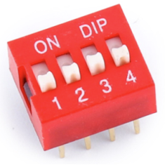 Chave seletora dial plana 4 pinos 2,54 mm