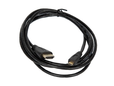 Cabo Micro HDMI para HDMI 1,8 m Preto em A&ccedil;o Revestido de Cobre para Raspberry Pi 4B - Imagem 1