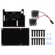 Gabinete em alum&iacute;nio preto com dupla ventoinha para Raspberry Pi 4B - Thumb - 1