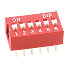 Interruptor Flat Dial 6 pinos 2,54 mm