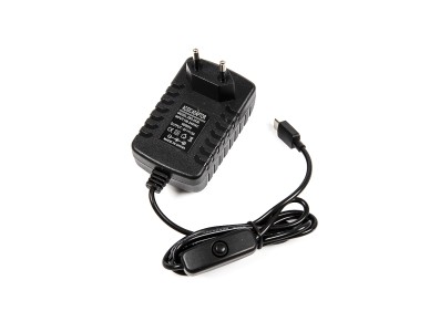 Adaptador carregador USB-C 5V 3A com bot&atilde;o ON/OFF e plugue EU para Raspberry Pi 4B - Imagem 2