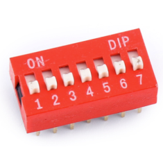 Chave seletora rotativa plana 7 pinos 2,54 mm