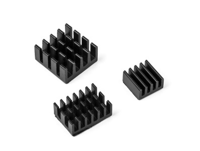 Conjunto de dissipadores 3 em 1 em alum&iacute;nio preto para Raspberry Pi 4B - Imagem 2