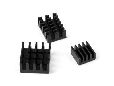 Conjunto de dissipadores 3 em 1 em alum&iacute;nio preto para Raspberry Pi 4B - Imagem 5