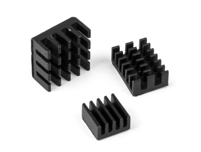 Conjunto de dissipadores 3 em 1 em alum&iacute;nio preto para Raspberry Pi 4B - Imagem 6