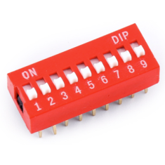 Interruptor tipo dial plano 9 pinos 2,54 mm