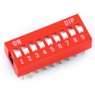Interruptor tipo dial plano 9 pinos 2,54 mm