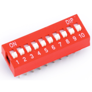 Chave rotativa plana 10 pinos 2,54 mm