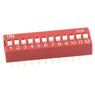 Chave dial plana 12 pinos 2,54 mm