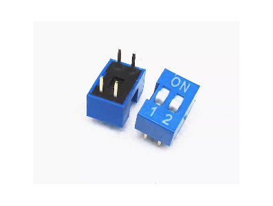 Chave rotativa plana azul 2 pinos 2,54 mm, acess&oacute;rio eletr&ocirc;nico - Imagem 1