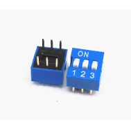 Chave rotativa plana azul 3 pinos 2,54 mm