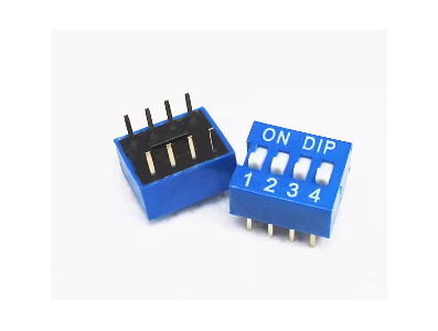 Chave rotativa dial plana azul 4 pinos 2,54 mm - Imagem 1