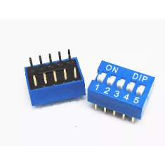 Chave rotativa plana azul 5 pinos 2,54 mm
