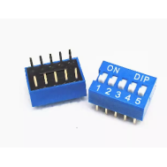 Chave rotativa plana azul 5 pinos 2,54 mm