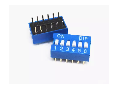 Chave 6 pinos azul com bot&atilde;o plano 2,54 mm - Imagem 1