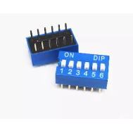 Chave 6 pinos azul com bot&atilde;o plano 2,54 mm