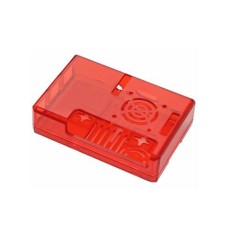 Gabinete ABS vermelho largo com porta GPIO de 40 pinos e suporte instalado para ventoinhas para Raspberry Pi 3B+/3B