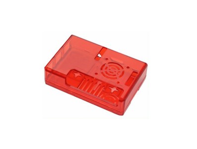 Gabinete ABS vermelho largo com porta GPIO de 40 pinos e suporte instalado para ventoinhas para Raspberry Pi 3B+/3B - Imagem 1
