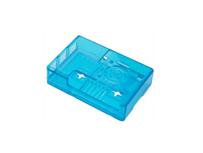 Gabinete ABS azul para Raspberry Pi 3B+/3B com abertura para GPIO de 40 pinos e suporte para ventoinhas instalado - Imagem 1