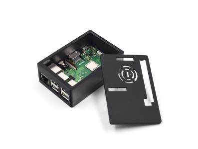 Gabinete ABS preto tamanho maior para Raspberry Pi 3B+/3B (suporta instala&ccedil;&atilde;o de ventiladores ou tela touch de 3,5 polegadas) - Imagem 1