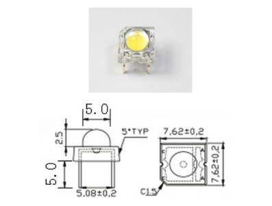 LED Piranha 5 mm 4 pinos Amarelo - Imagem 1