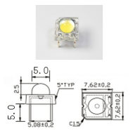 LED Piranha 5 mm 4 pinos Verde Puro