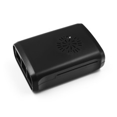 Gabinete preto para Raspberry Pi 3B/3B+ com montagem para ventoinhas e ventila&ccedil;&atilde;o