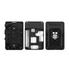 Gabinete em ABS preto com logo para Raspberry Pi 3B/3B+