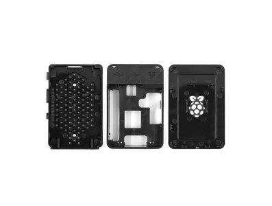 Gabinete em ABS preto com logo para Raspberry Pi 3B/3B+ - Imagem 1