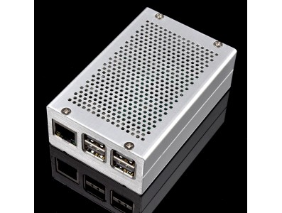 Case em liga de alum&iacute;nio prata brilhante com dissipa&ccedil;&atilde;o de calor para Raspberry Pi 3B/B+ - Imagem 3