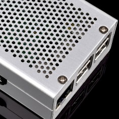 Case em liga de alum&iacute;nio prata brilhante com dissipa&ccedil;&atilde;o de calor para Raspberry Pi 3B/B+