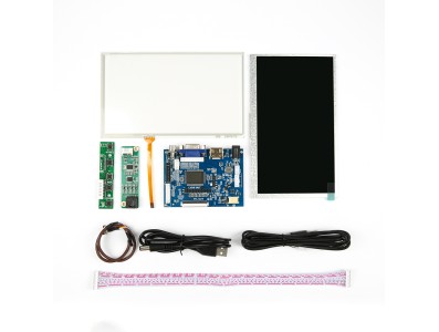 Display LCD touch resistivo 7 polegadas adapt&aacute;vel &agrave; interface HDMI, resolu&ccedil;&atilde;o 1024&times;600 - Imagem 1