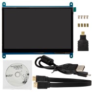 Painel LCD 7'' 800&times;480 com touch capacitivo, interface HDMI e USB para Raspberry Pi 3/4