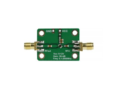 M&oacute;dulo Amplificador RF LNA de Baixo Ru&iacute;do, Banda Larga 0,1 a 2000 MHz, Ganho de 30 dB - Imagem 2