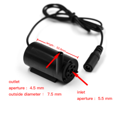 Bomba Submers&iacute;vel Mini 5V Preta Silenciosa com DC5.5