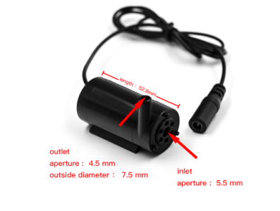 Bomba Submers&iacute;vel Mini 5V Preta Silenciosa com DC5.5 - Imagem 1