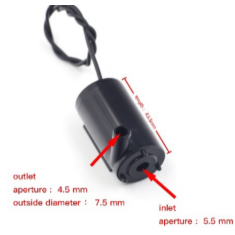 Bomba submers&iacute;vel mini preta baixo ru&iacute;do DC 3 a 5 V